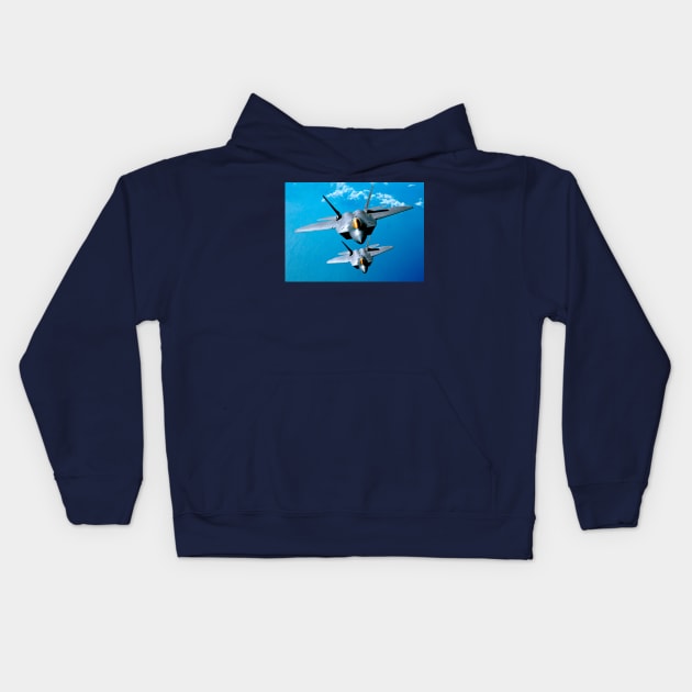 F22 Raptor Kids Hoodie by Aircraft.Lover